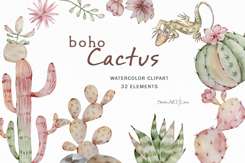 watercolor-cacti-clipart-boho-tropical-plant
