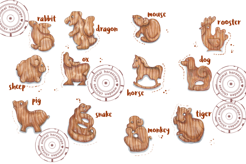 wooden-zodiac-animals