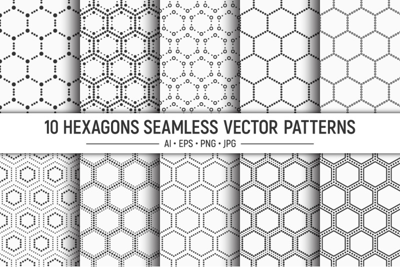 10-dotted-hexagons-geometric-seamless-vector-patterns