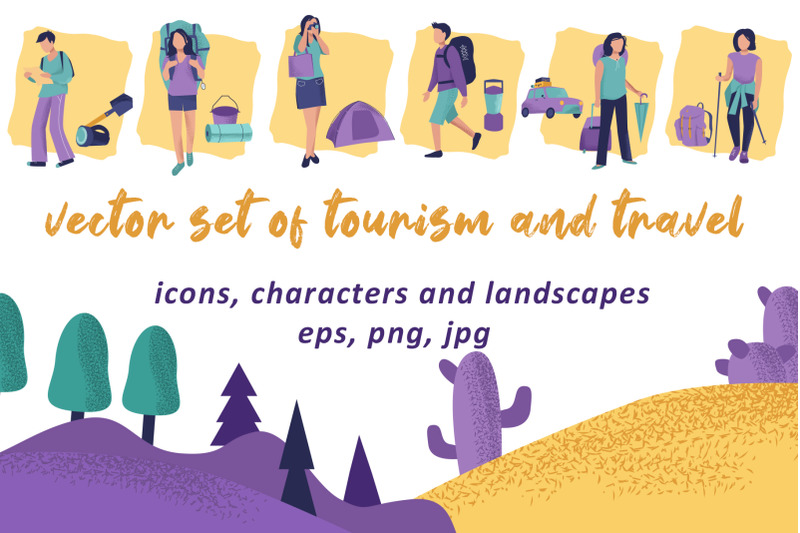 set-of-vector-illustrations-travel-and-tourism
