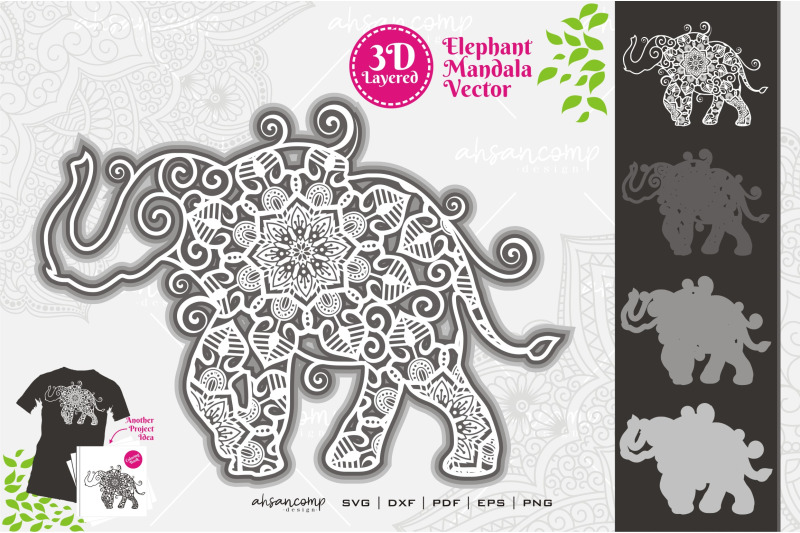 elephant-12-mandala-vector-3d-layered