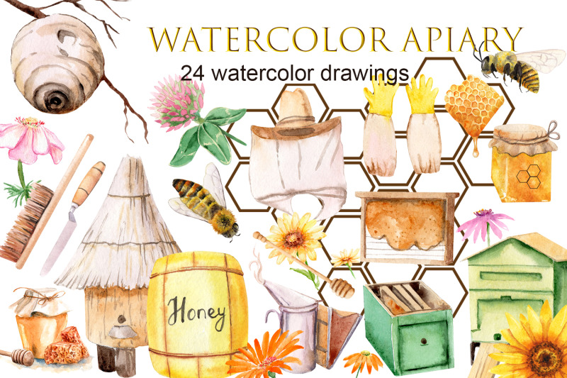 watercolor-apiary