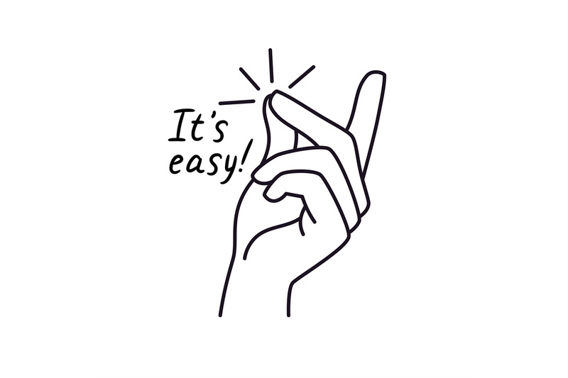 Snapping finger easy gesture sketch By SmartStartStocker | TheHungryJPEG