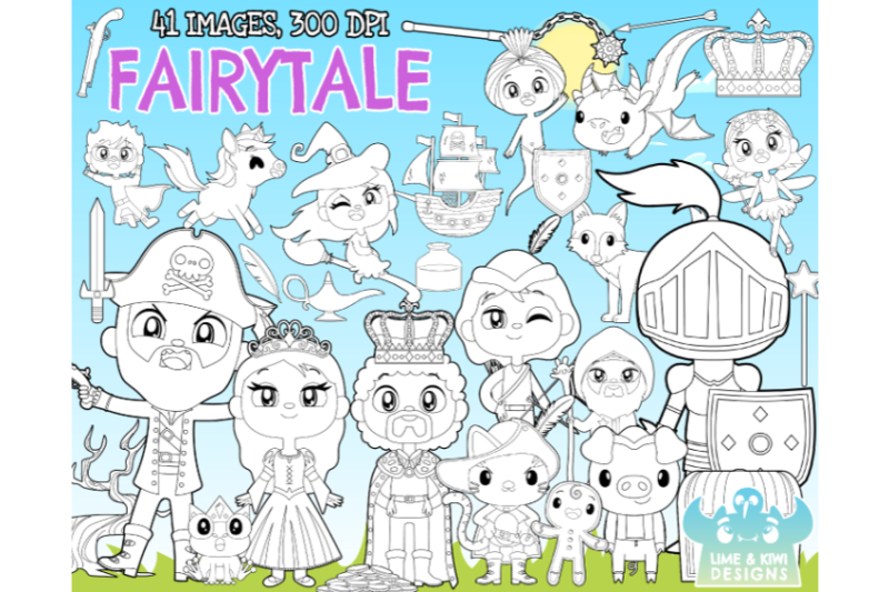 fairytale-digital-stamps-lime-and-kiwi-designs