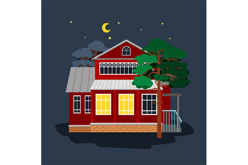 house-in-star-night