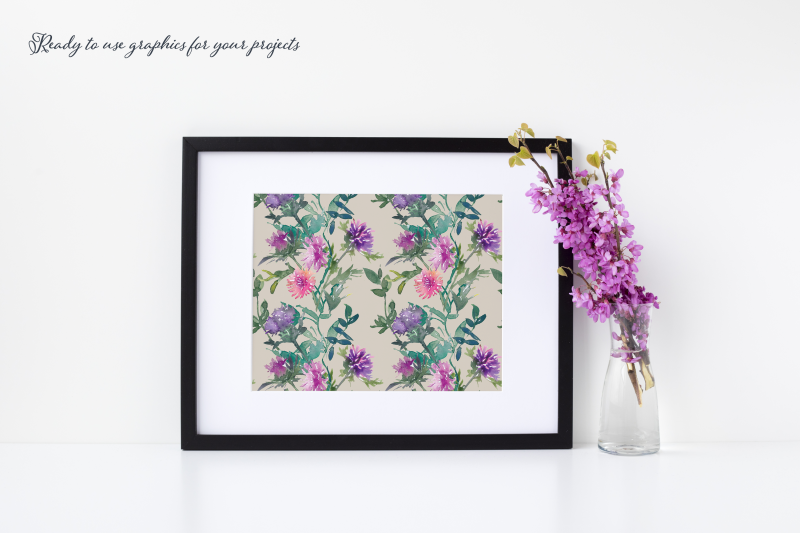 watercolor-thistle-clipart-and-seamless-pattern-collection