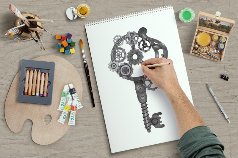 hand-drawn-steampunk-key-png