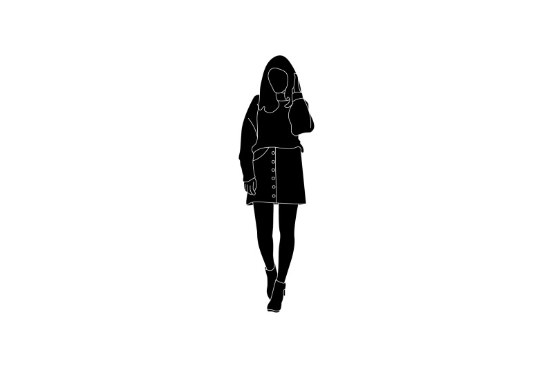 vector-illustration-women-in-skirt-flat-style-with-outline