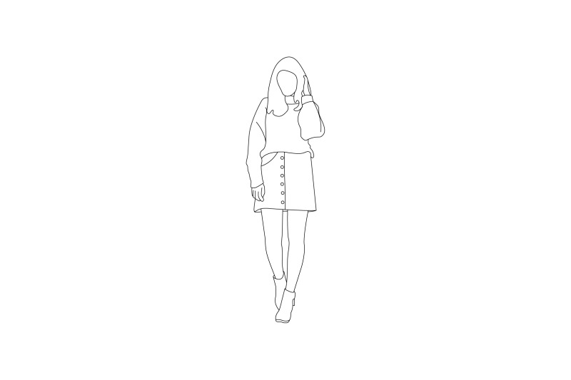 vector-illustration-women-in-skirt-flat-style-with-outline