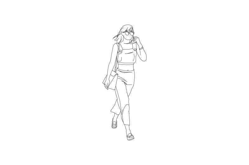 vector-illustration-of-woman-walking-while-carrying-a-bag