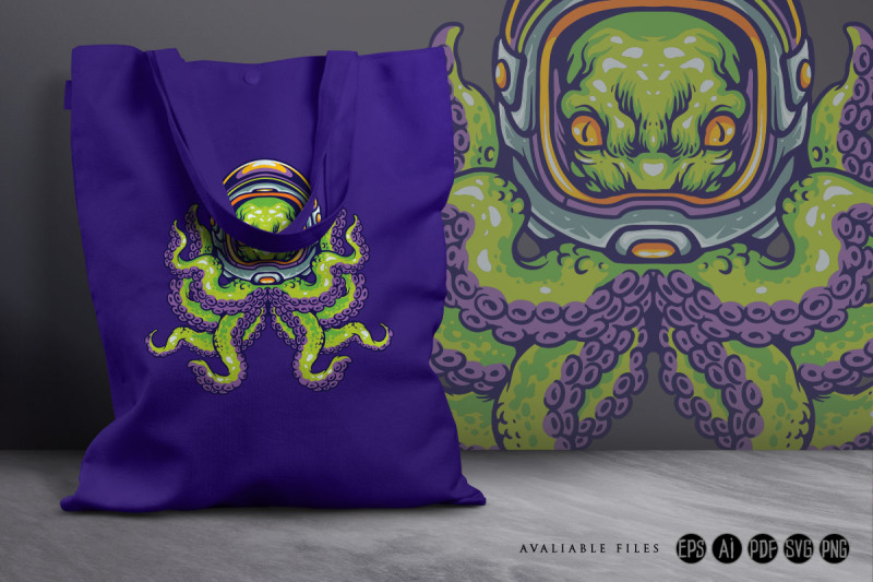 alien-octopus-wearing-spaceman-helmet-kraken-svg-illustrations