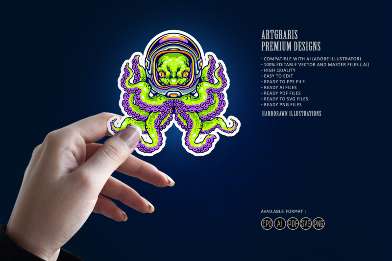 alien-octopus-wearing-spaceman-helmet-kraken-svg-illustrations