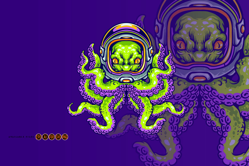 alien-octopus-wearing-spaceman-helmet-kraken-svg-illustrations