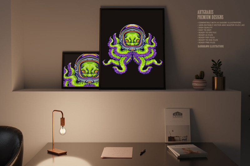 alien-octopus-wearing-spaceman-helmet-kraken-svg-illustrations