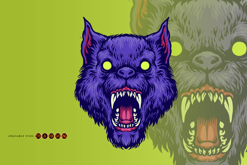 head-angry-werewolf-mascot-illustrations
