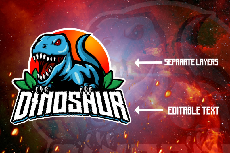 dinosaur-mascot-gaming-logo
