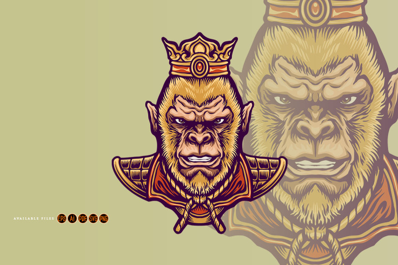 oriental-chinese-king-monkey-mascot-svg