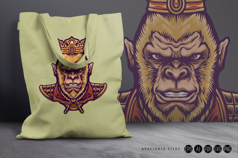 oriental-chinese-king-monkey-mascot-svg