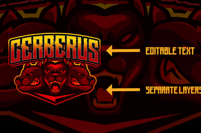 cerberus-mascot-gaming-logo