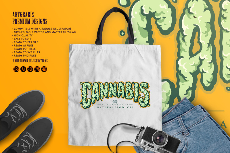 cannabis-text-smoke-element-illustrations