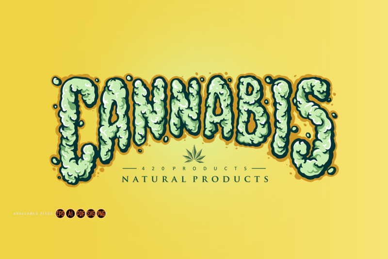 cannabis-text-smoke-element-illustrations