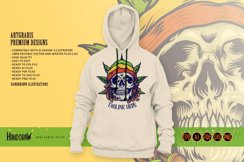 dreadlock-rastaman-skull-jamaican-leaf-weed-background