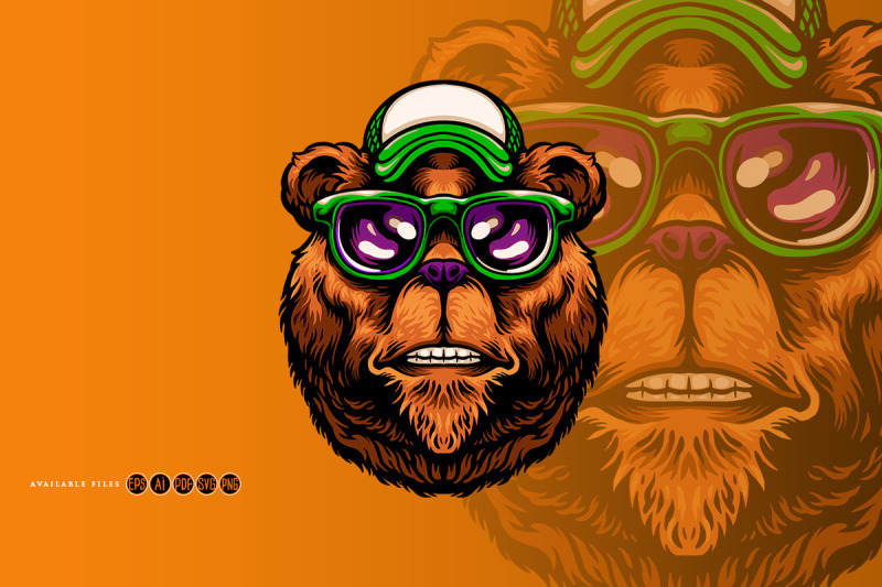 cool-bear-head-with-hat-glasses-holiday-svg-illustrations