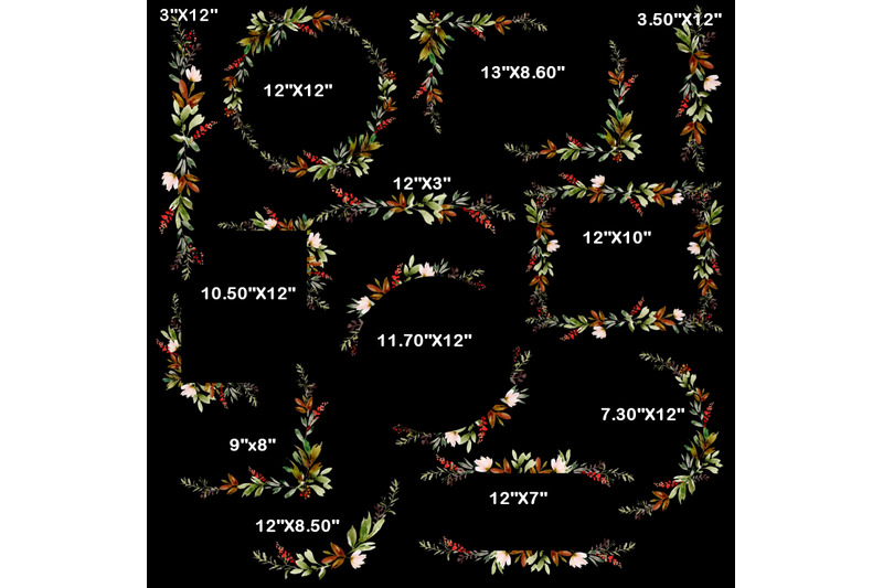 watercolor-floral-elements-wreaths-clipart-floral-frames