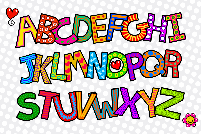 hand-drawn-uppercase-alphabet-doodle-letters