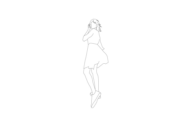 vector-illustration-of-woman-in-her-dress-flat-style-with-outline