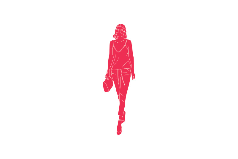 vector-illustration-of-casual-woman-walking-with-her-mini-bag