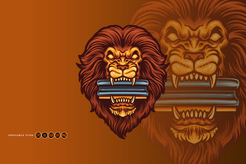lion-head-bite-squeegee-for-screen-printing-mascot-logo