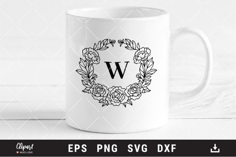 peony-svg-floral-wreath-svg-dxf-cut-files