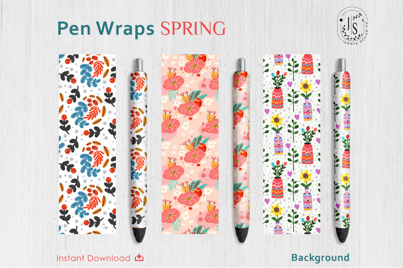 spring-floral-pen-wraps-png-file-set