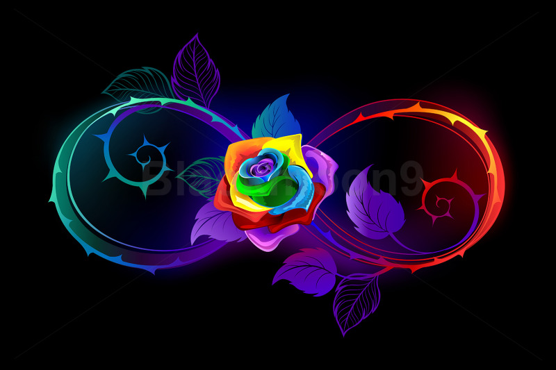 bright-infinity-with-rainbow-rose