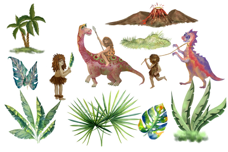 dinosaurs-watercolor-clipart-png