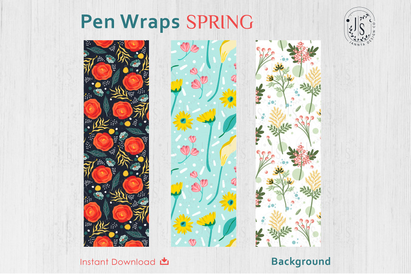 spring-floral-pen-wraps-png-file-set