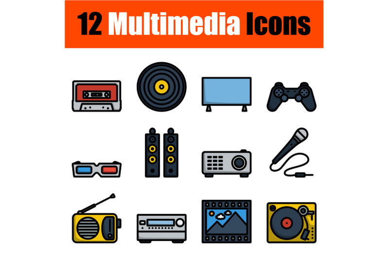 multimedia-icon-set