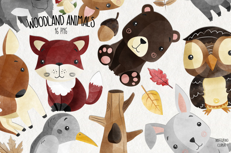 watercolor-baby-woodland-animals-clipart-set-of-16