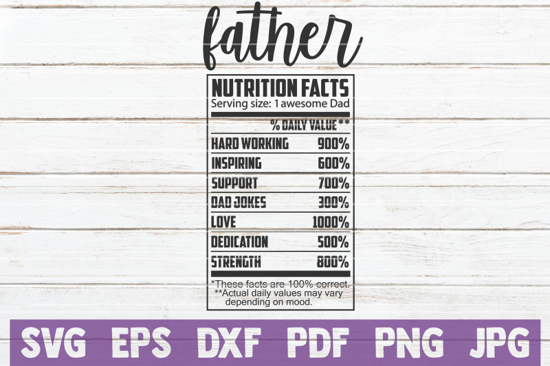 father-nutrition-facts-svg-cut-file