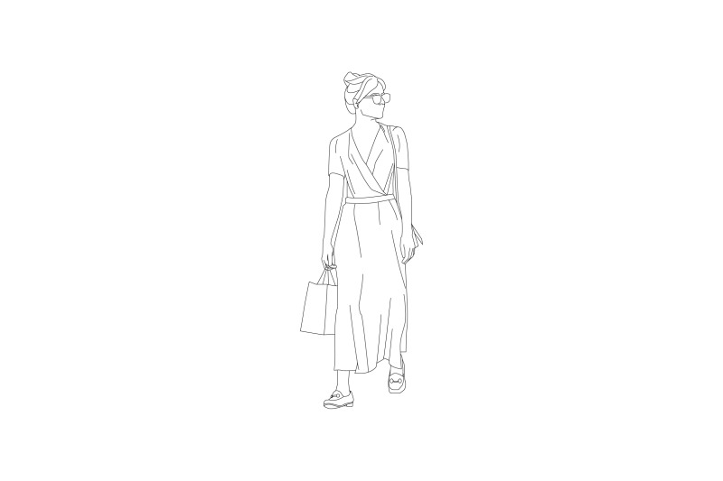 vector-illustration-of-elegant-woman-carrying-her-groceries
