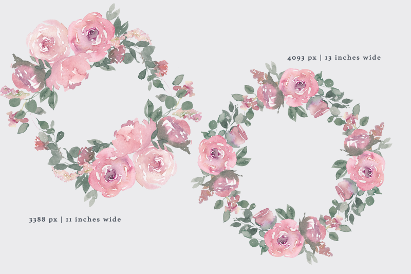 watercolor-dusty-rose-clipart-large-set