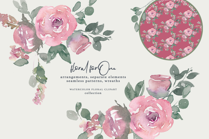 watercolor-dusty-rose-clipart-large-set