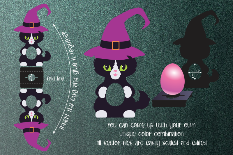 black-cat-halloween-egg-holder-template-svg