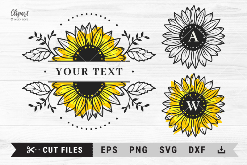 sunflower-svg-split-monogram-sunflower-svg-dxf-png
