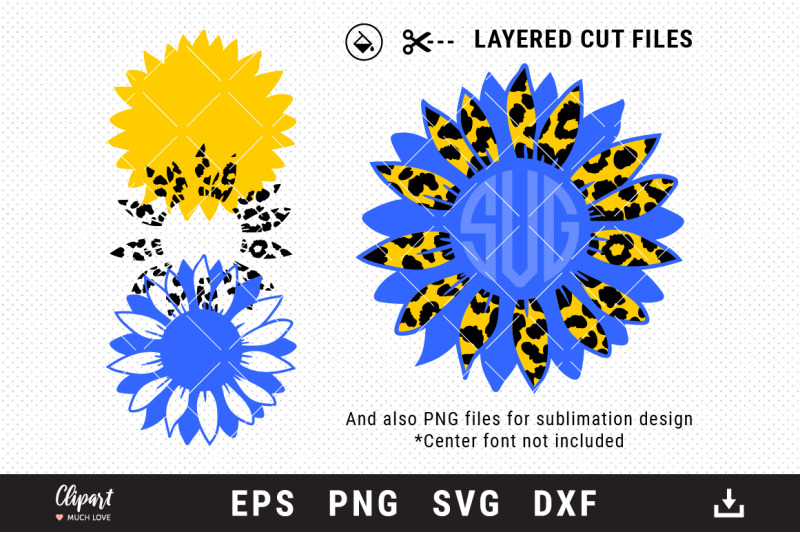 sunflower-monogram-svg-sunflower-leopard-print-cut-files