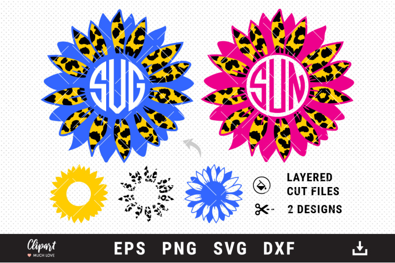 sunflower-monogram-svg-sunflower-leopard-print-cut-files