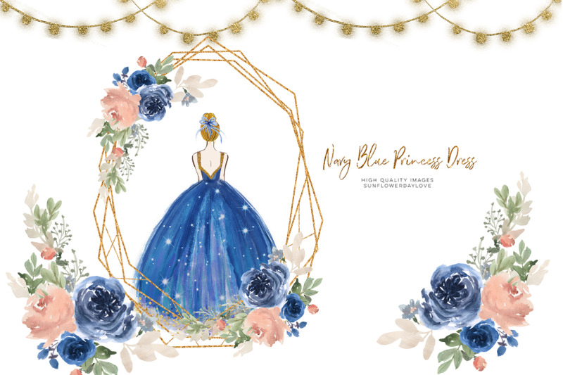 navy-blue-princess-dress-clipart-blue-flowers-clipart-wedding