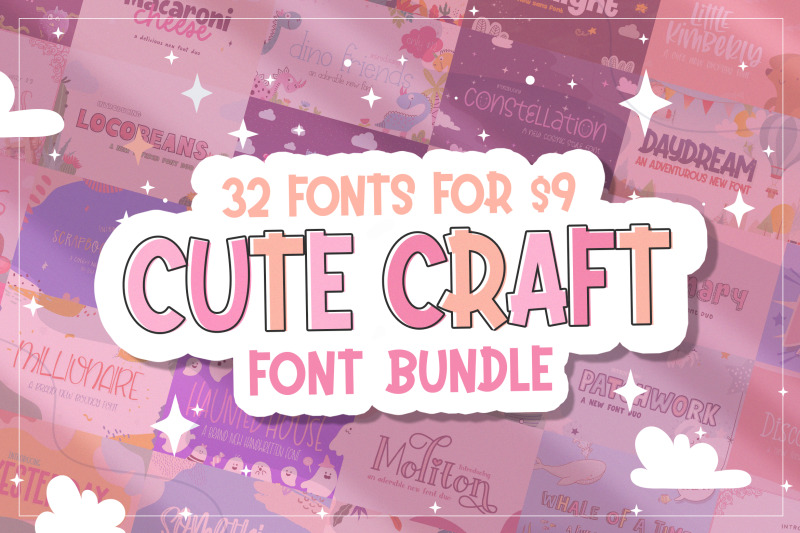 the-cute-craft-bundle-craft-fonts-cute-fonts-girly-fonts