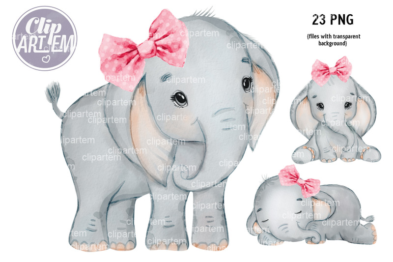 23-watercolor-clip-art-unisex-elephant-png-bundle